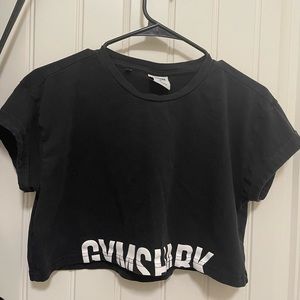 Black Gymshark Fraction Crop Top